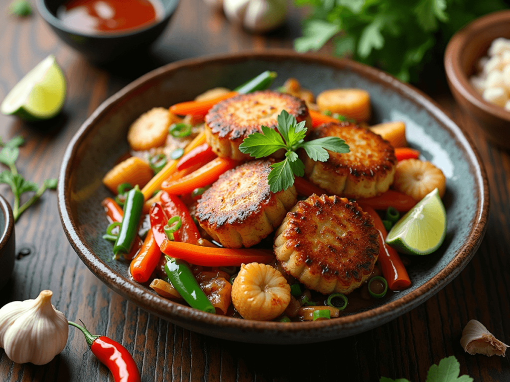 Fishcakes And Scallops Stir Fry Recipe